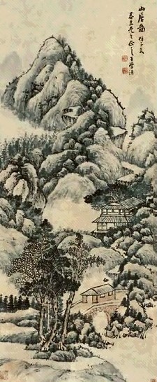王学浩 山居图 立轴 纸本