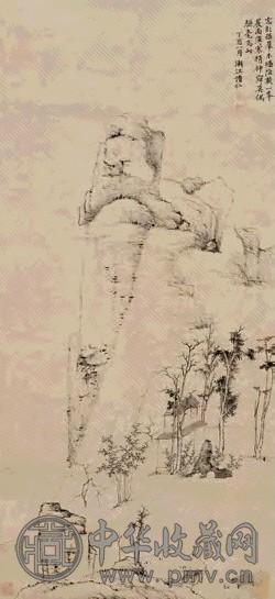 渐江 1657年作 山水 立轴 纸本