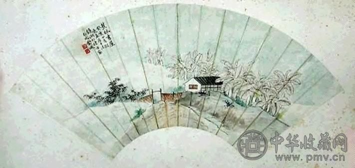 金城 蕉林书屋 扇面 设色纸本