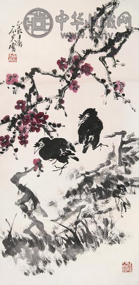 郭石夫 花鸟 镜心 设色纸本