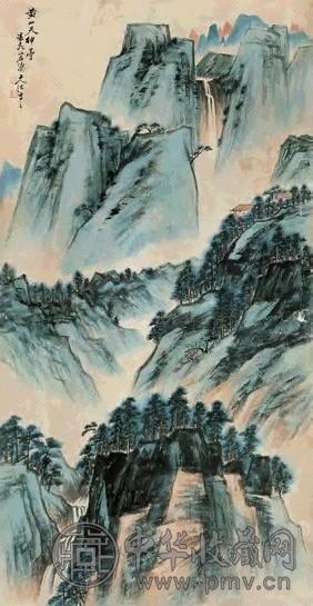 慕凌飞 黄山天绅亭 镜心 设色纸本