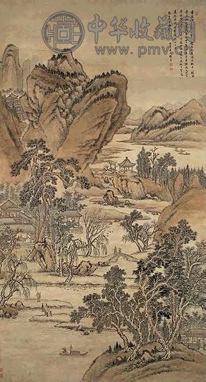 清 杨晋 山水 轴