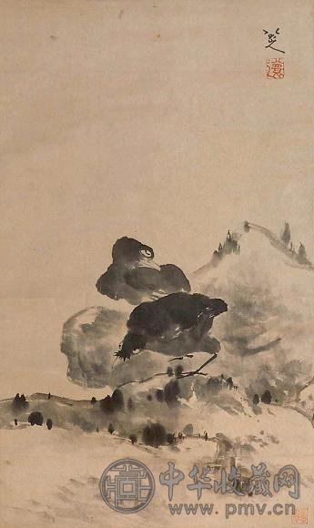 八大山人(款) 鸟 立轴