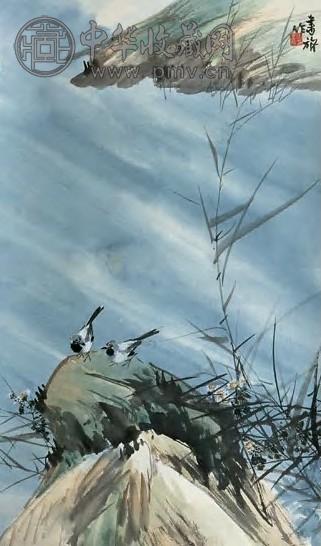 张书旂 花鸟 轴 设色纸本