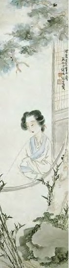 现代 徐操 仕女 轴