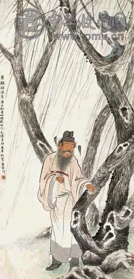 吴榖祥 耳听好消息 立轴 设色纸本