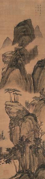 黄易(款) 山水 立轴 绢本