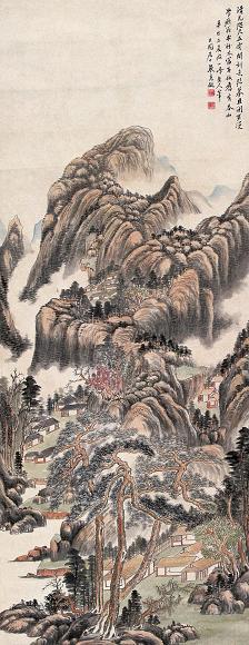 张石园 1941年作 溪山隐居 立轴 设色纸本