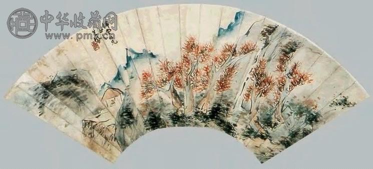 高其佩 山水 扇面 纸本