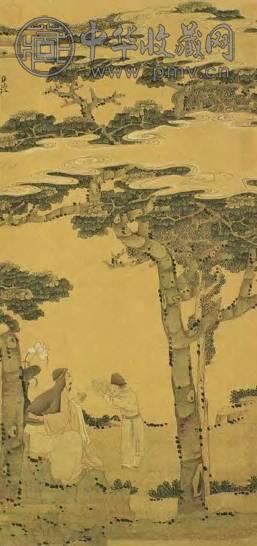 陈洪绶 明 高士品茶图 轴