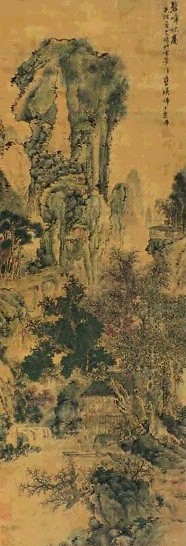 蓝瑛(款) 山水 立轴 绢本