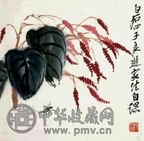 齐良迟 红葵草虫 镜心 设色纸本