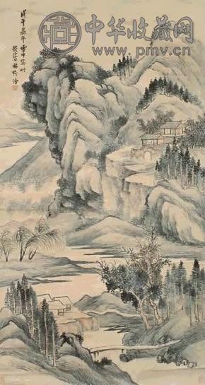 林纾 山水 立轴 设色纸本