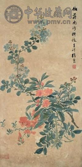 张熊 花卉 立轴 设色纸本