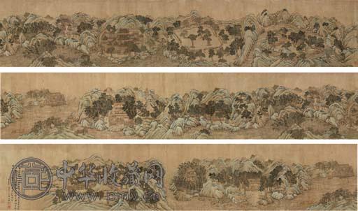 王翚 1711年作 辋川图 手卷 设色绢本