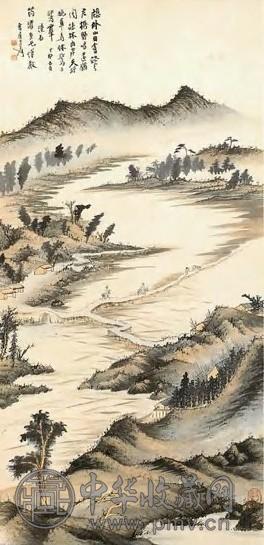 当代 张大千 仿石涛山水 轴