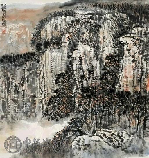 石鲁 山水中堂 立轴 纸本