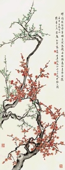 高野侯 1932年作 梅花 立轴 纸本