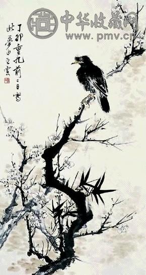 陶云 花鸟 立轴 设色纸本