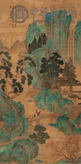 文徵明(款) 锦簇楼阁图 立轴 绢本