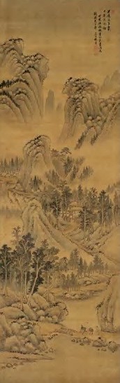 清初 杨晋 秋旅图 轴