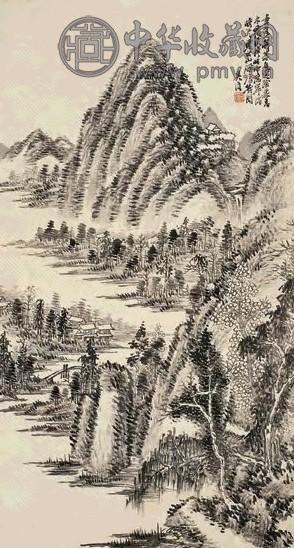 吴涛 溪山晴翠图 立轴 水墨纸本