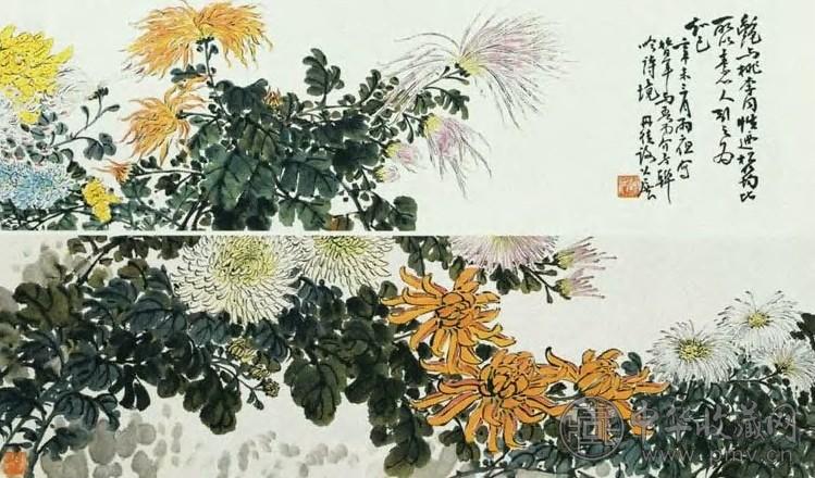 谢公展 近代 菊花 卷