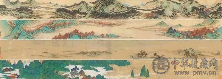 董邦达 枫桥征帆图、野艇泛月图、海天初晖图、万松秋思图 手卷 四幅 设色绢本