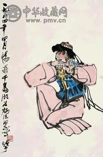 叶浅予 舞者 立轴 设色纸本