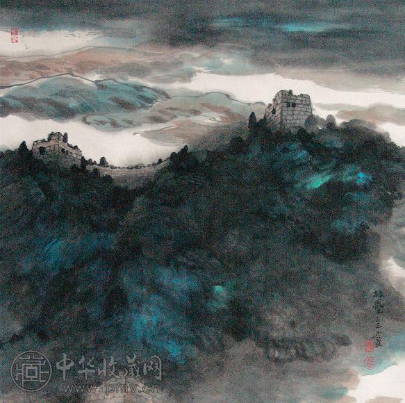 杨延文 1989年作 故垒 立轴 设色纸本