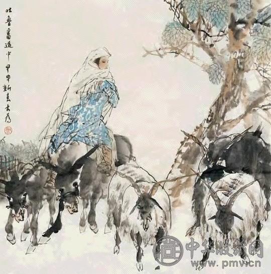 刘大为 2004年作 吐鲁番道中 镜心 设色纸本