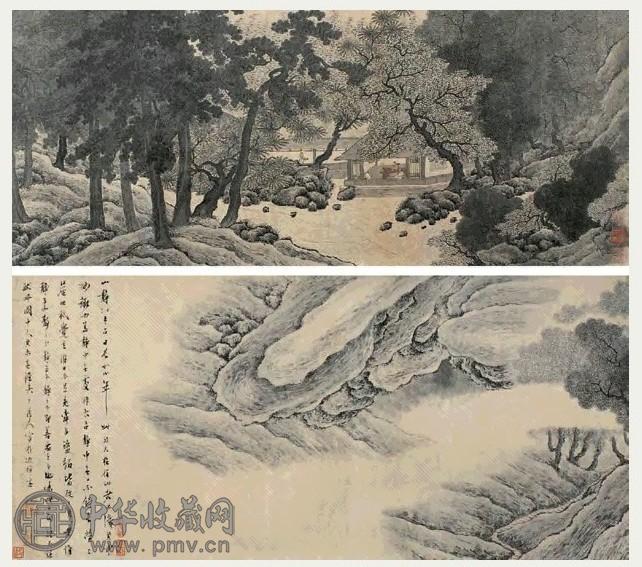 张崟 严栖高致图 卷 设色纸本