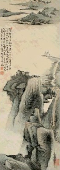 石涛 1697年作 凌敌台图 镜心 设色纸本