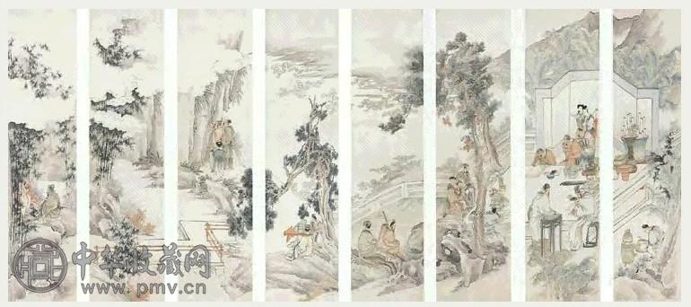 清 任薰 西园雅集 轴