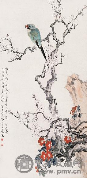 王师子 花鸟 立轴