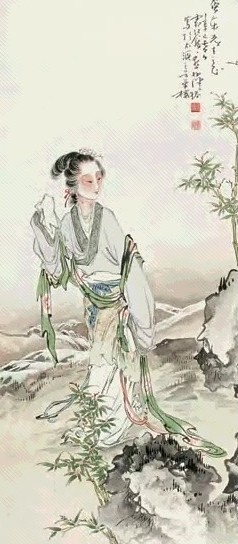 徐操 舞袖当风 立轴 设色纸本