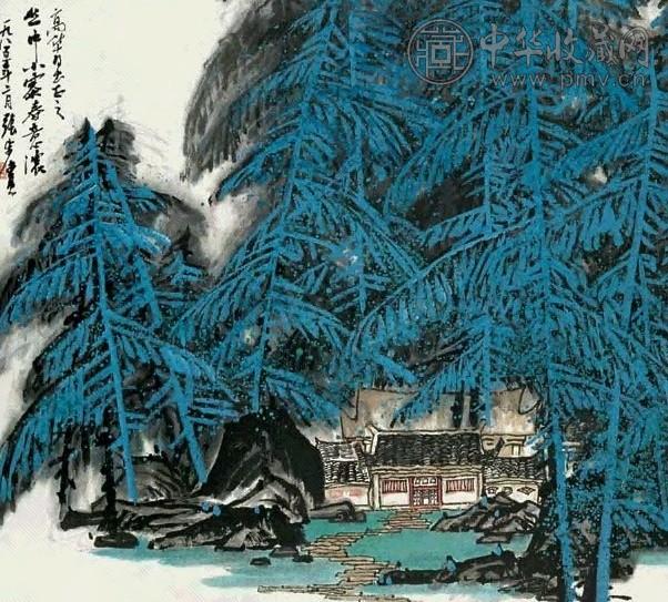 张步 小寨春意 立轴 设色