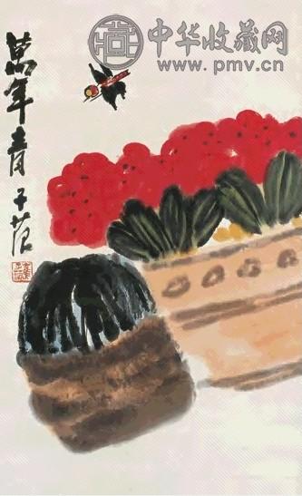 崔子范 万年青图 立轴 设色纸本