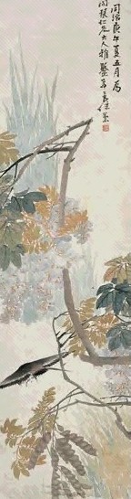 任薰 1870年作 花飞燕舞 立轴 设色纸本