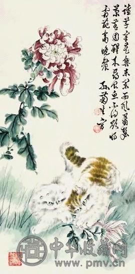 孙菊生 猫 立轴 纸本