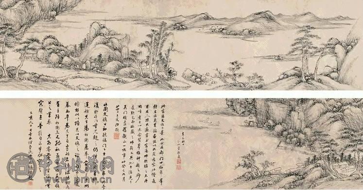 董邦达 1761年作 千里江山图 手卷 水墨纸本