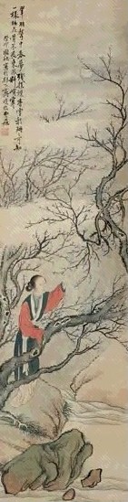 清 费丹旭 扑襟香雪 轴