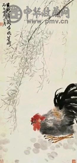 谢公展 雄关喝晓 轴