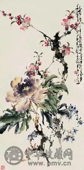 赵少昂 花卉 立轴 设色纸本