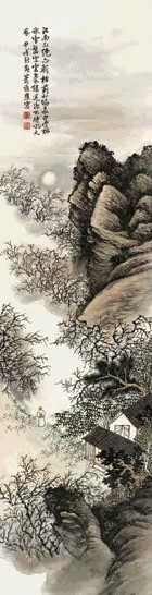 萧谦中 1934年作 山水 立轴 纸本