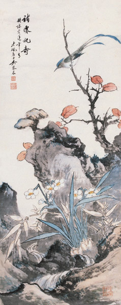 吴琴木 诸仙祝寿图 立轴 设色纸本