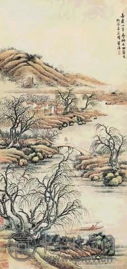 董诰 1799年作 山水 立轴 设色纸本 董诰 1799年作 山水 立轴 设色纸本