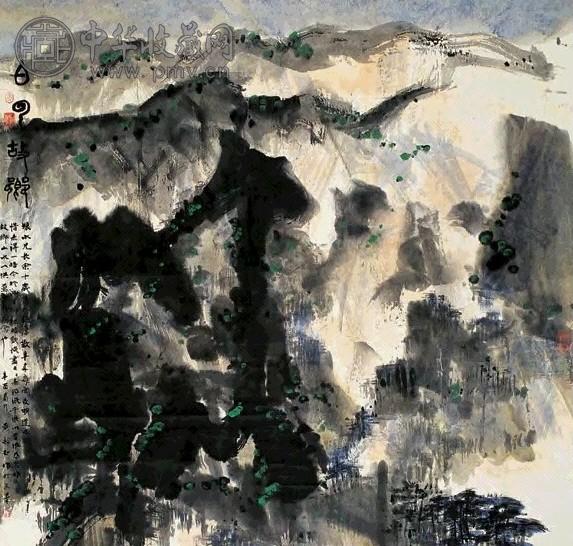 黄永玉 辛酉(1981)年作 白云故乡 立轴 纸本设色