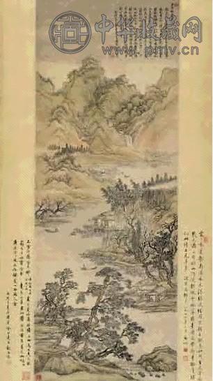 王翚 采菱图 轴