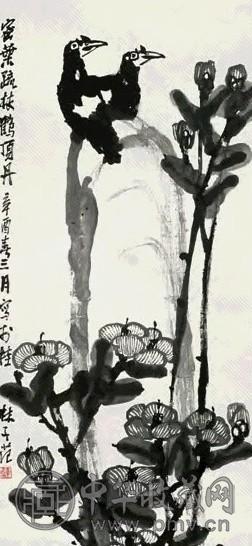 崔子范 1981年作 花鸟 镜心 水墨纸本